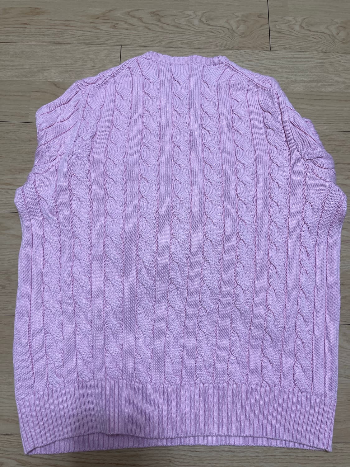 폴로 랄프로렌 케이블 니트 코튼 스웨터 (핑크 L) 상품이미지2