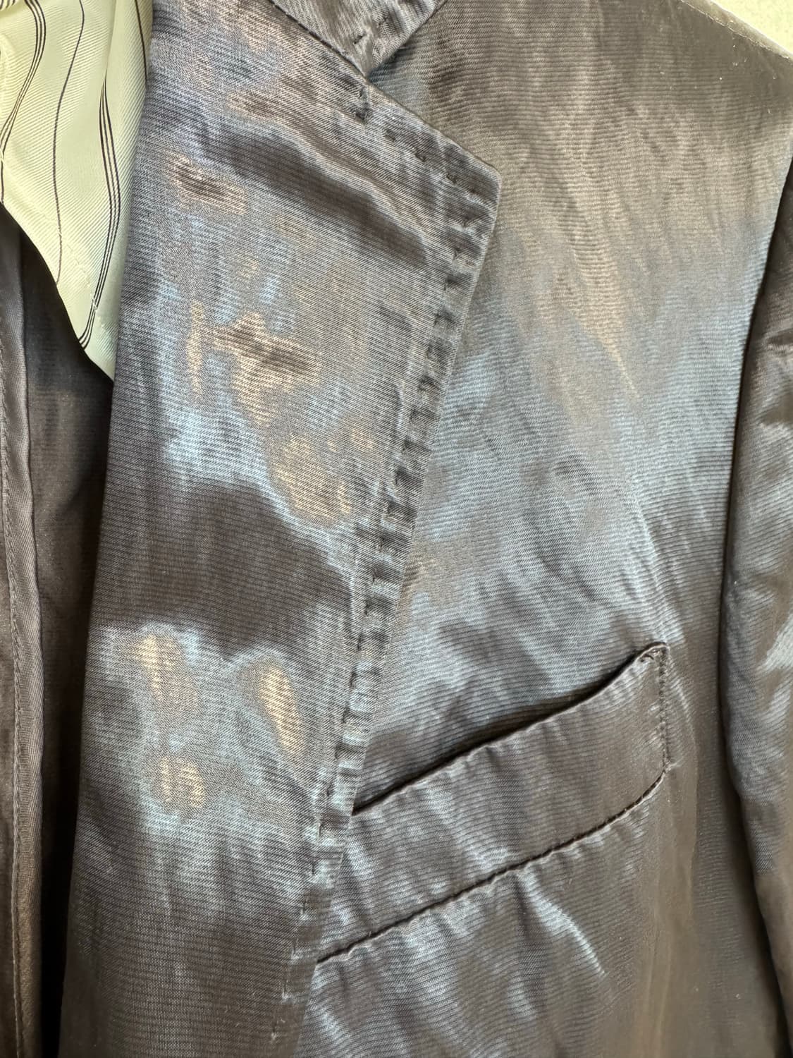 금속 [금속 혼방 자켓] 레노마 옴므 남성 블레이저 100 다크 바이올렛 상품이미지4