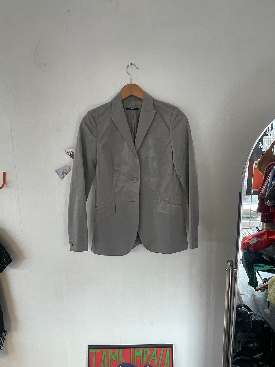 BOSS 슬림핏 사틴그레이 자켓 상품이미지1