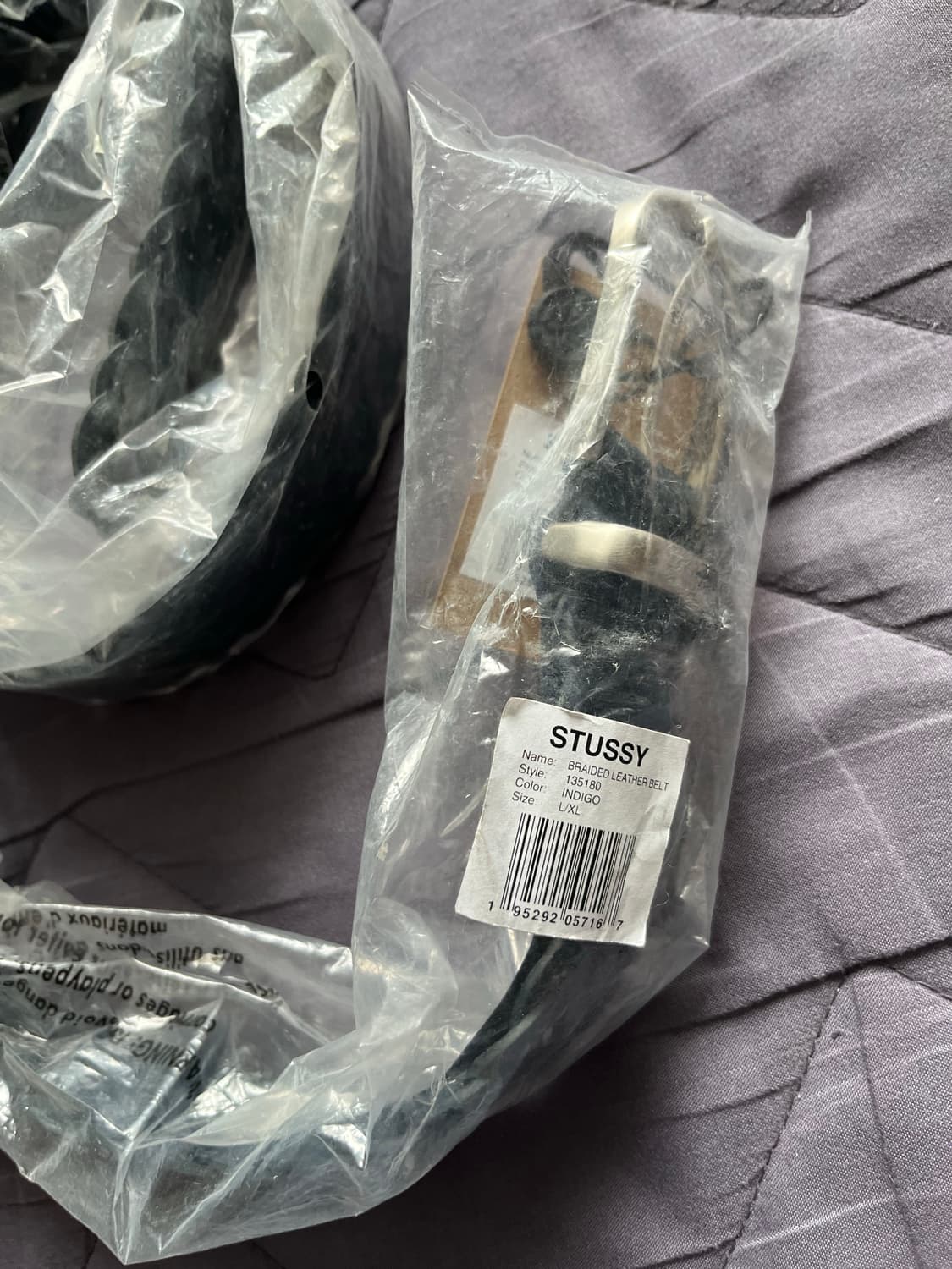 [L/XL] 스투시 브레이디드 레더 벨트 인디고 상품이미지5