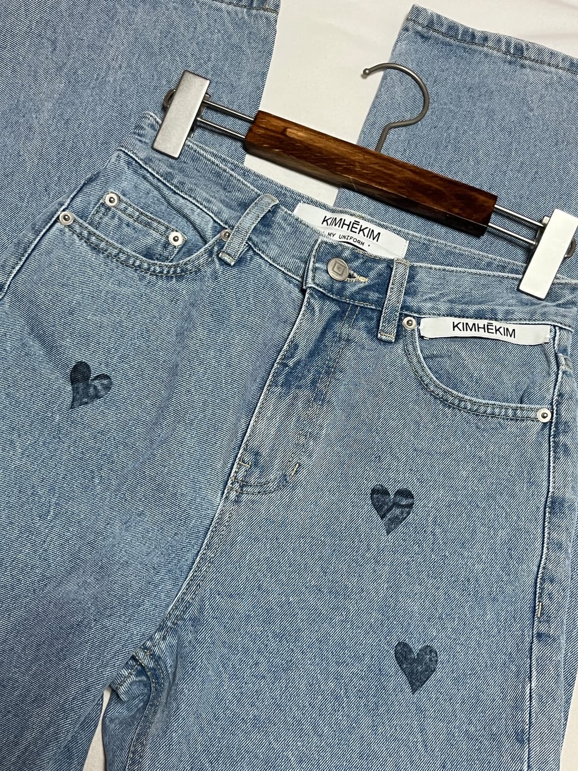 KIMHEKIM 킴해킴 하트 데님 와이드 팬츠 상품이미지4