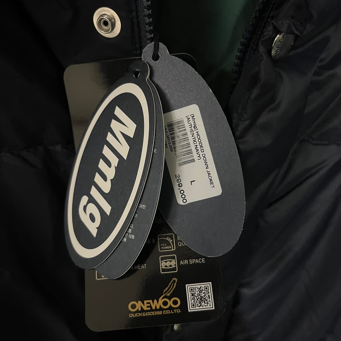 [새상품]MMLG 엠엠엘지 덕다운 후드 패딩 네이비 상품이미지3