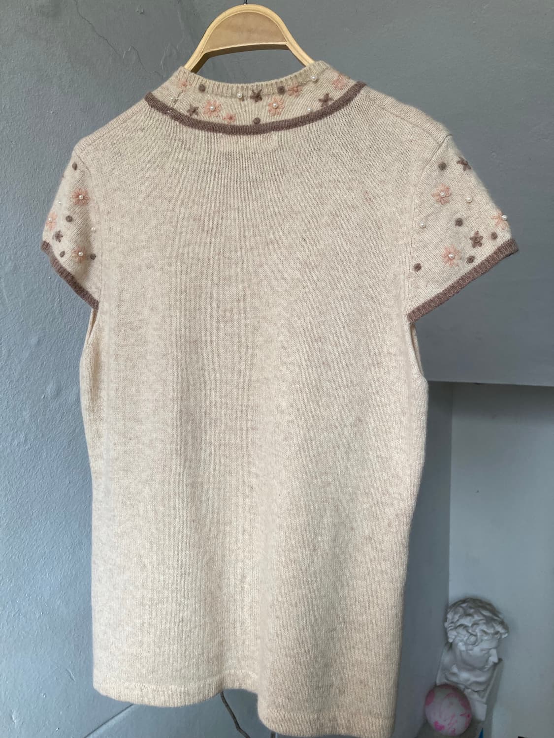 모리걸 진주디테일 캡소매 레이어드 니트 상품이미지6