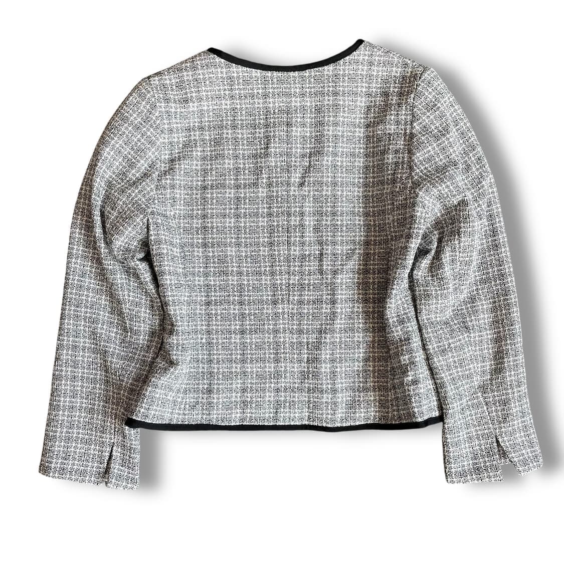 JPN 블랙화이트 트위드 자켓 L 상품이미지2