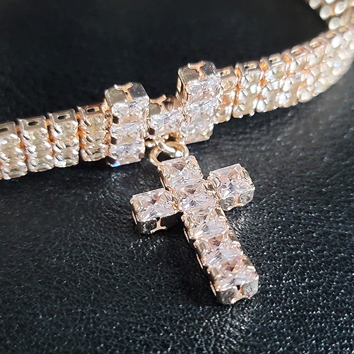 십자가 지르코니아 큐빅 소품 선물 강아지 고양이 목걸이 상품이미지3