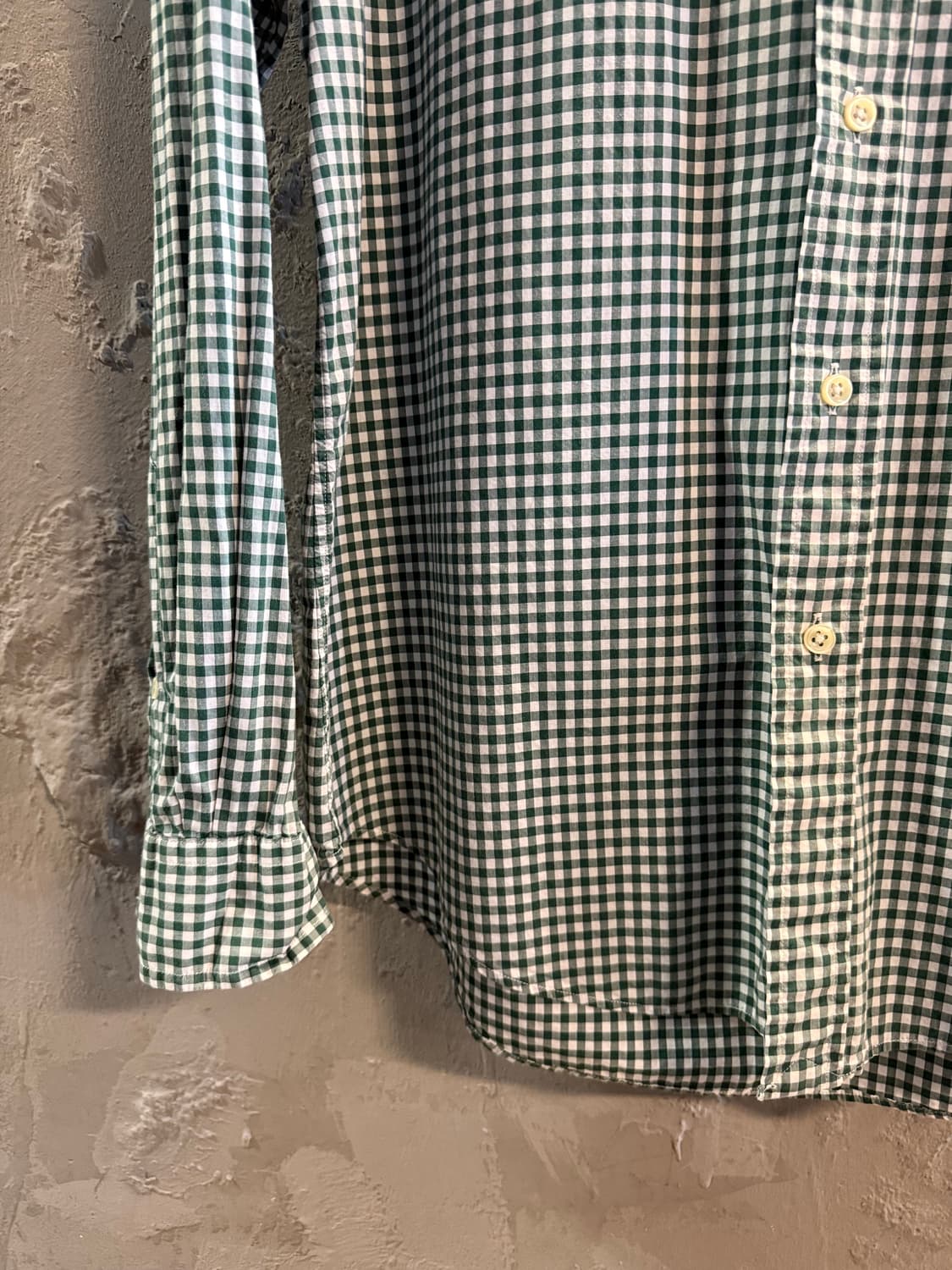 폴로 랄프로렌 POLO 깅엄 체크 버튼다운 셔츠 그린 M 상품이미지2