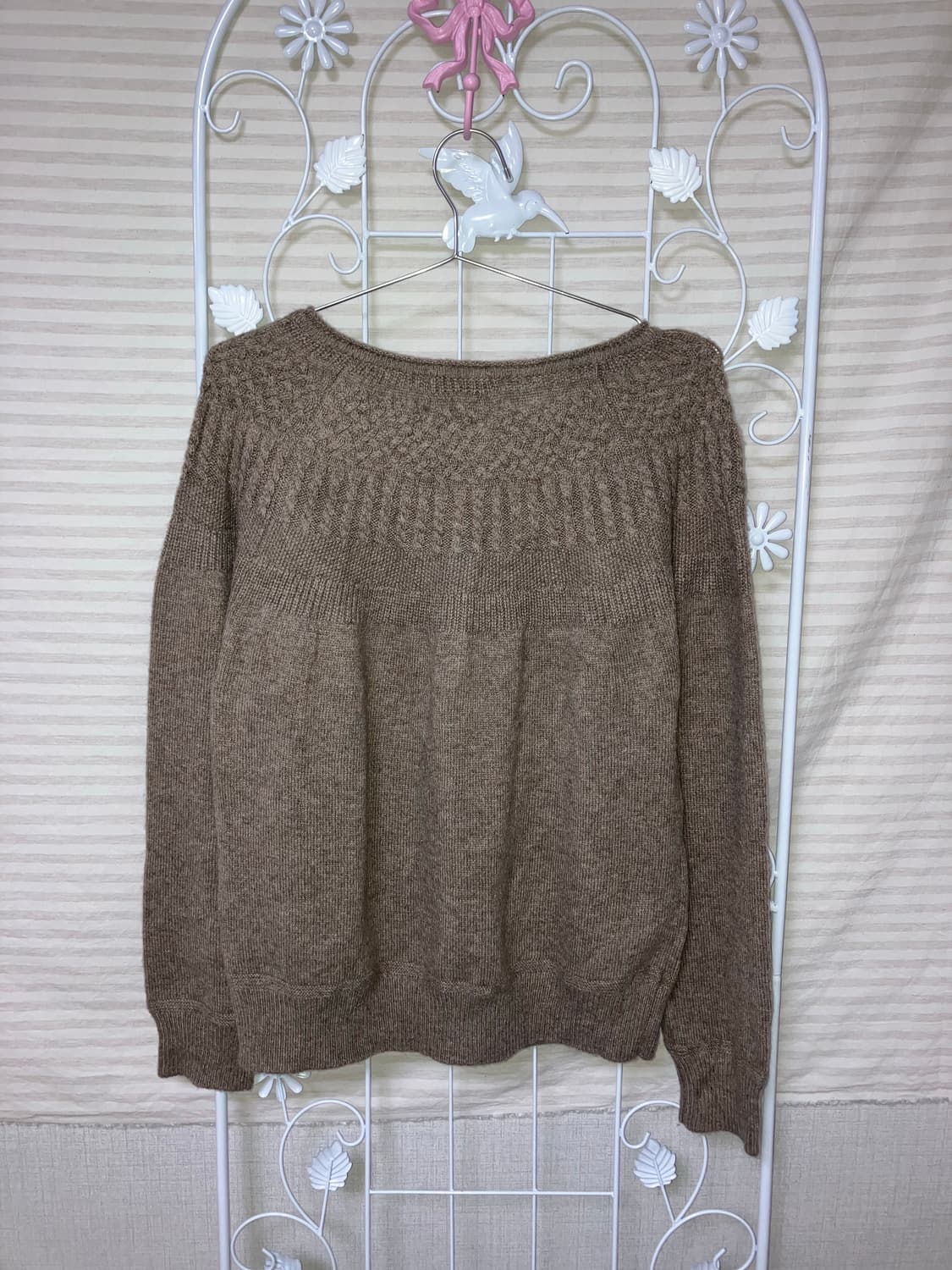 jpn vintage 브라운 꽈배기 니트 가디건 y2k 스트릿 갸루 펑키 상품이미지2