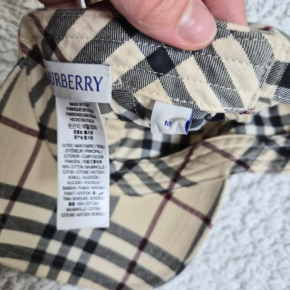 버버리 아카이브 체크 면 야구모자 M 상품이미지4