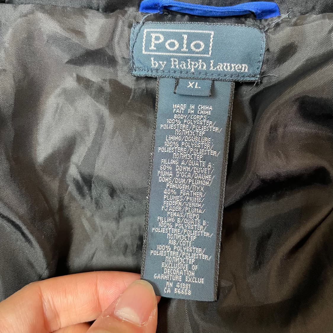 폴로 랄프로렌 화이트 빅포니 블루 후드 푸퍼 XL 상품이미지6