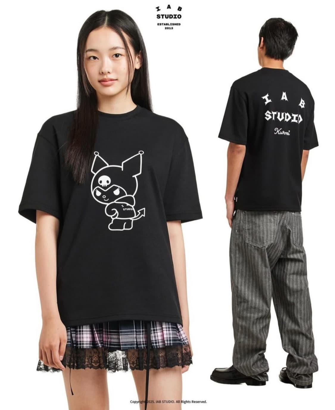 아이앱 쿠로미 티셔츠 블랙 S 상품이미지1