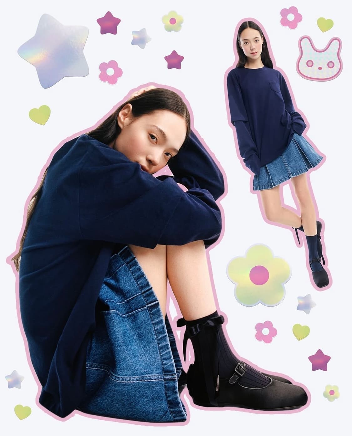 Sandy Liang X Gap 헤비웨이트 코튼 레이어드 티 상품이미지3