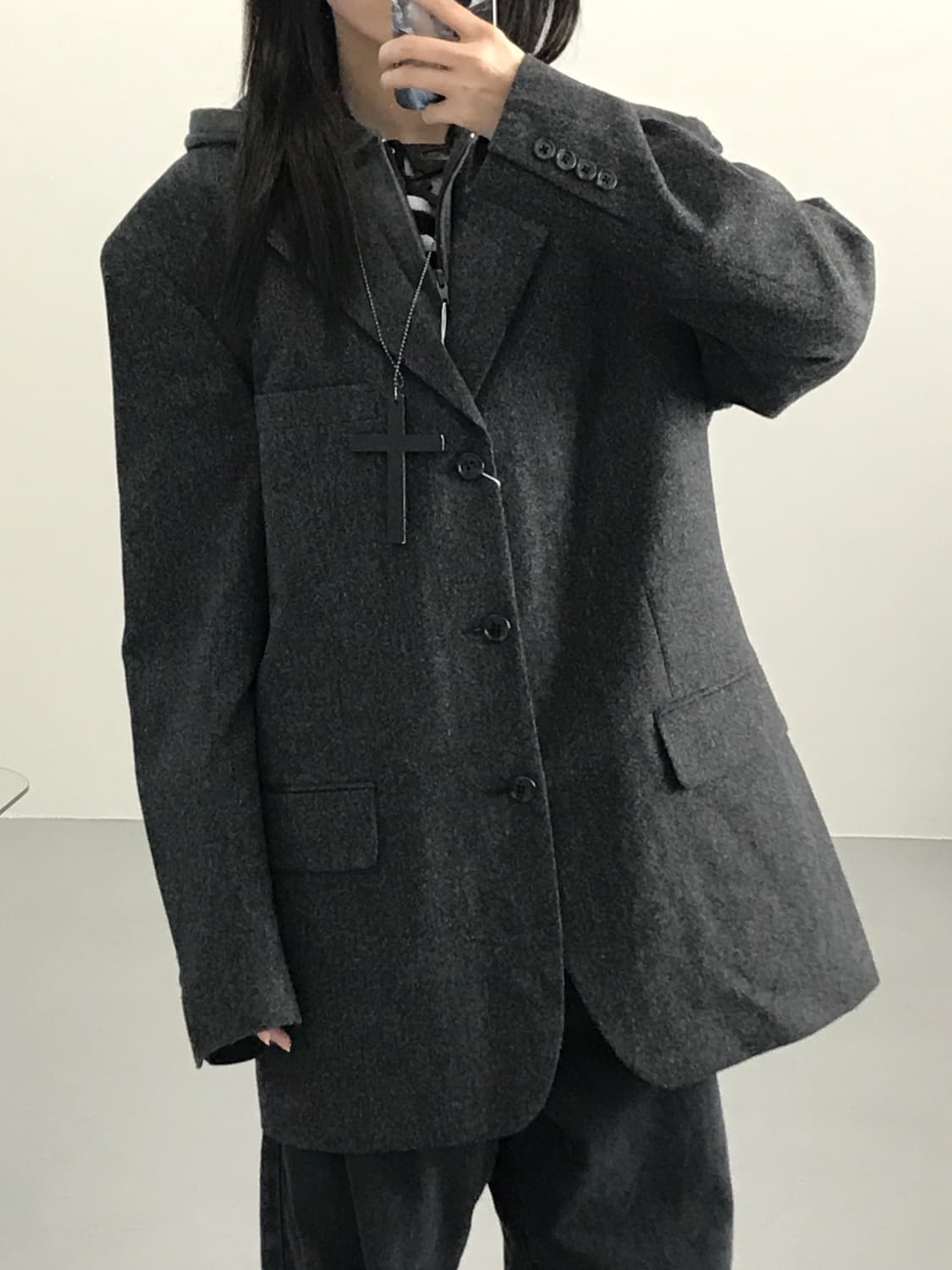 제이크루 차콜그레이 울 헤링본 블레이저 상품이미지3