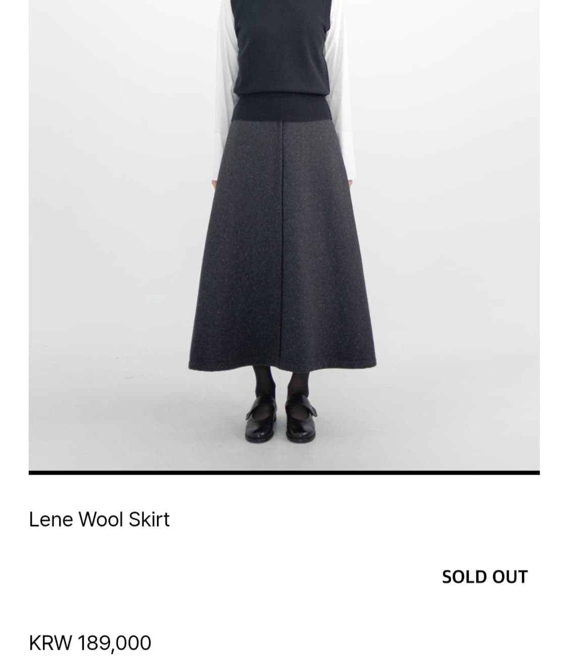 새생품) 유노이아 lene 울스커트 차콜 M 상품이미지1