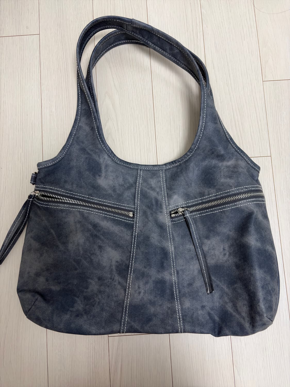 큘 빈티지 스티치 백 미니 블루 상품이미지2