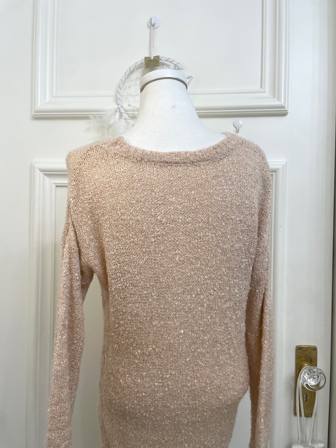 sheer coral lovely boucle knit top 상품이미지4