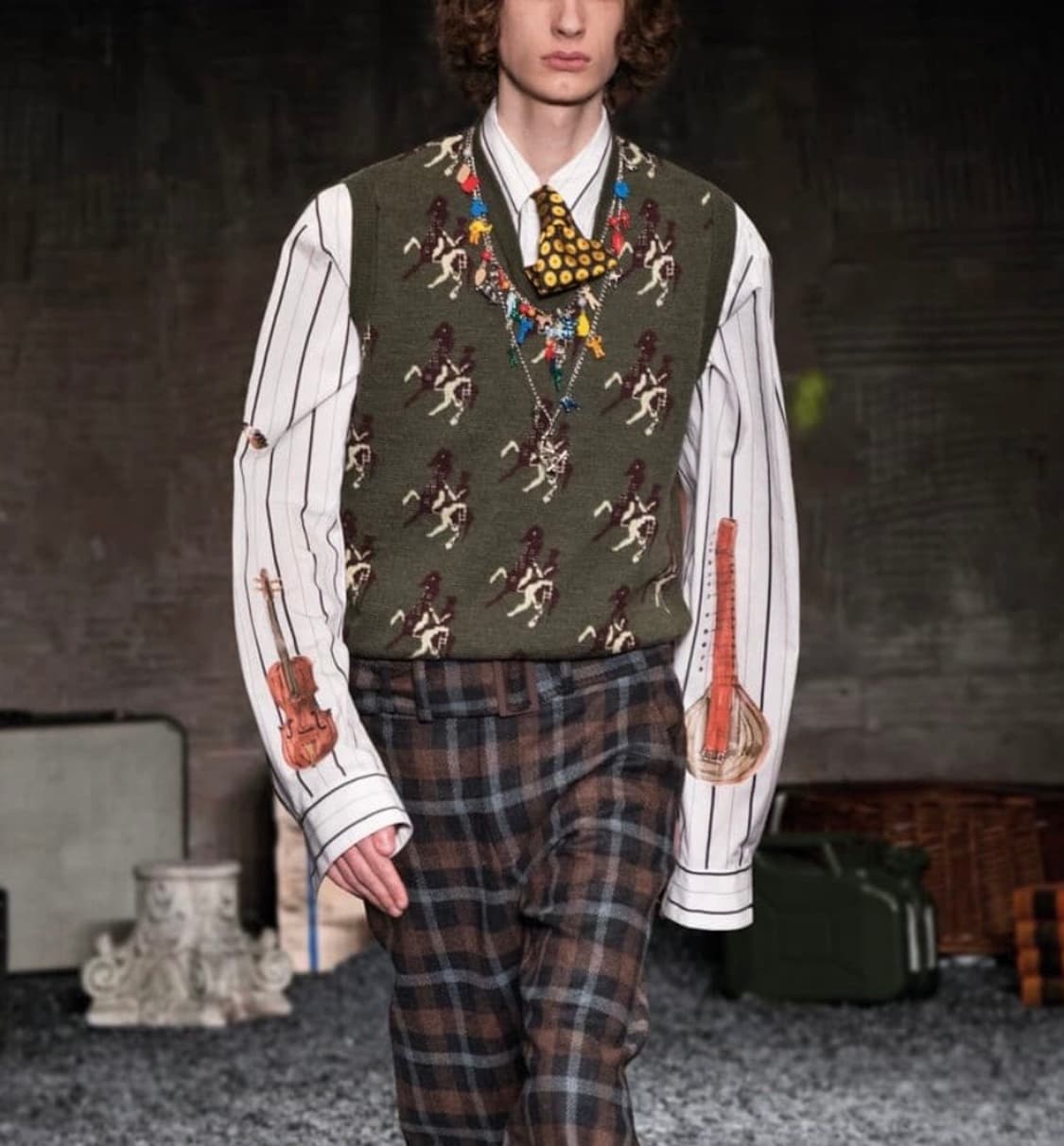 [MARNI] 라이딩 자카드 니트 베스트 상품이미지1