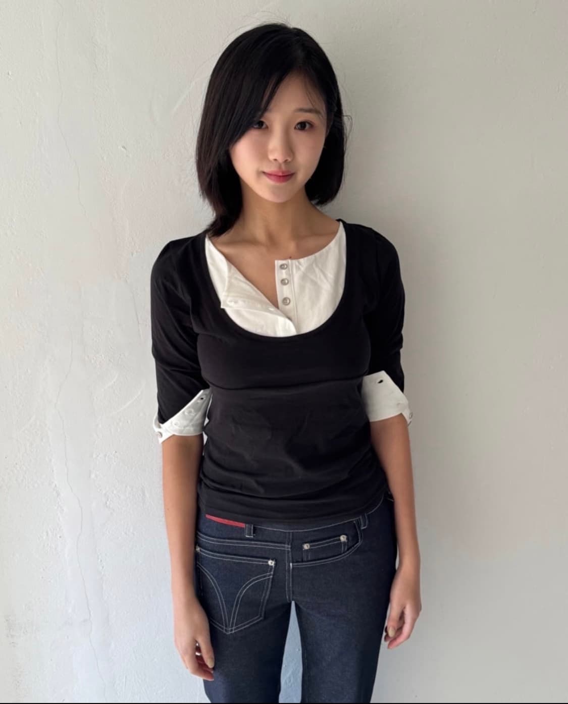 구해요)) 인앤양인하모니 레이어드탑 블랙 상품이미지1