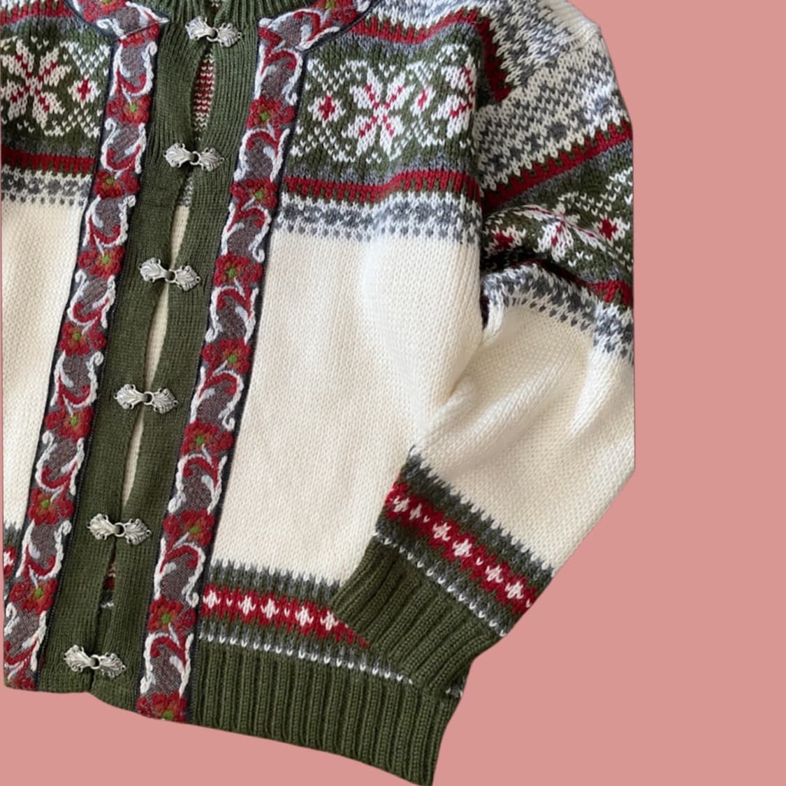 빈티지 노르딕 패턴 가디건 상품이미지5