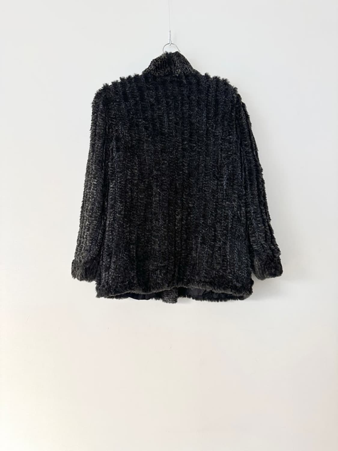 Pannel detail fur jacket / charcoal 상품이미지5
