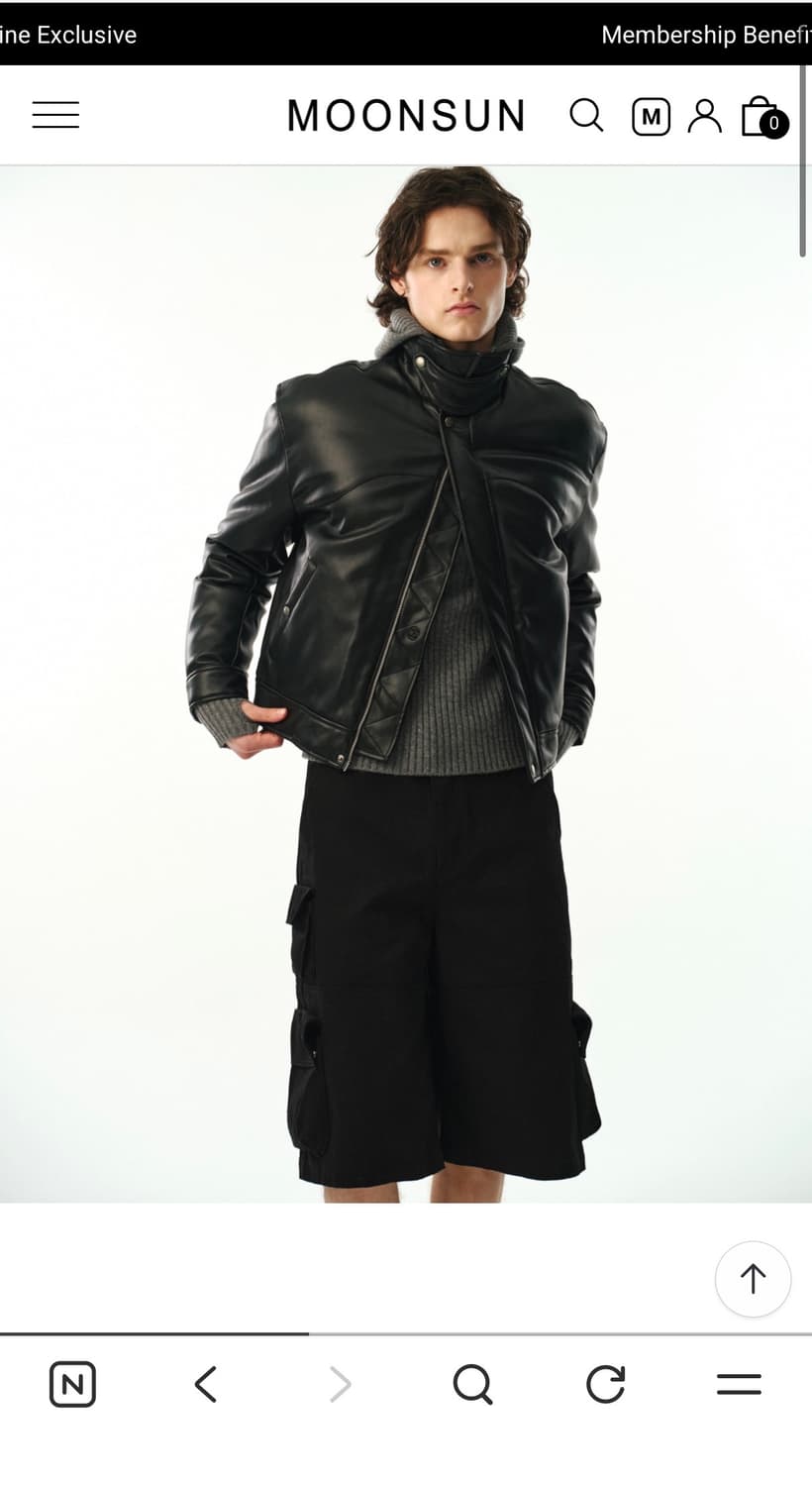 문선 비건 레더 구스다운 블루종 자켓 m사이즈 상품이미지10