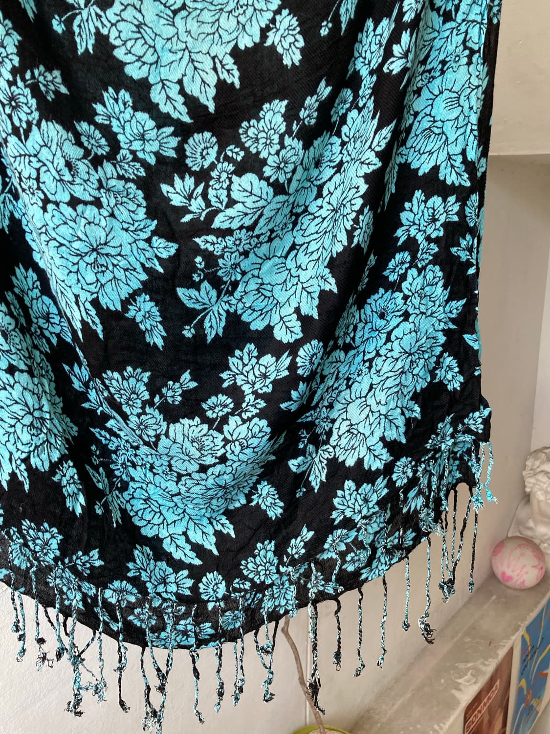 빈티지 블루 플라워 패브릭 상품이미지3