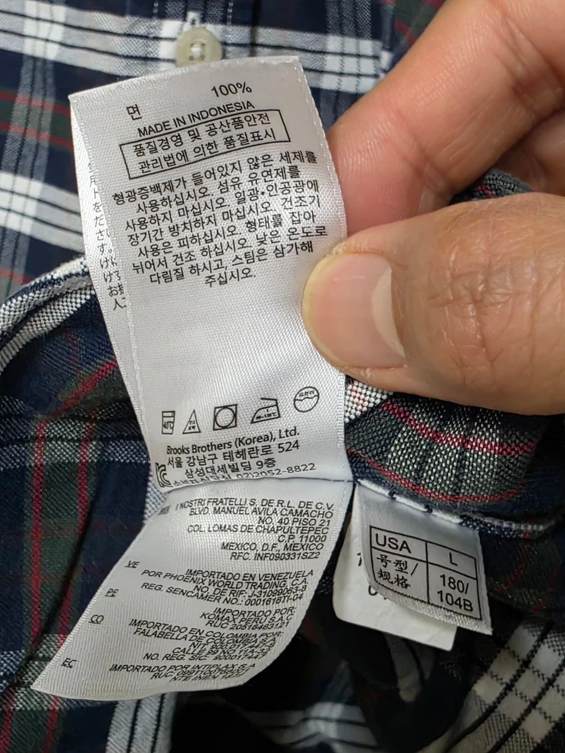 브룩스브라더스 레드 플리스 타탄 체크 셔츠 L 상품이미지9