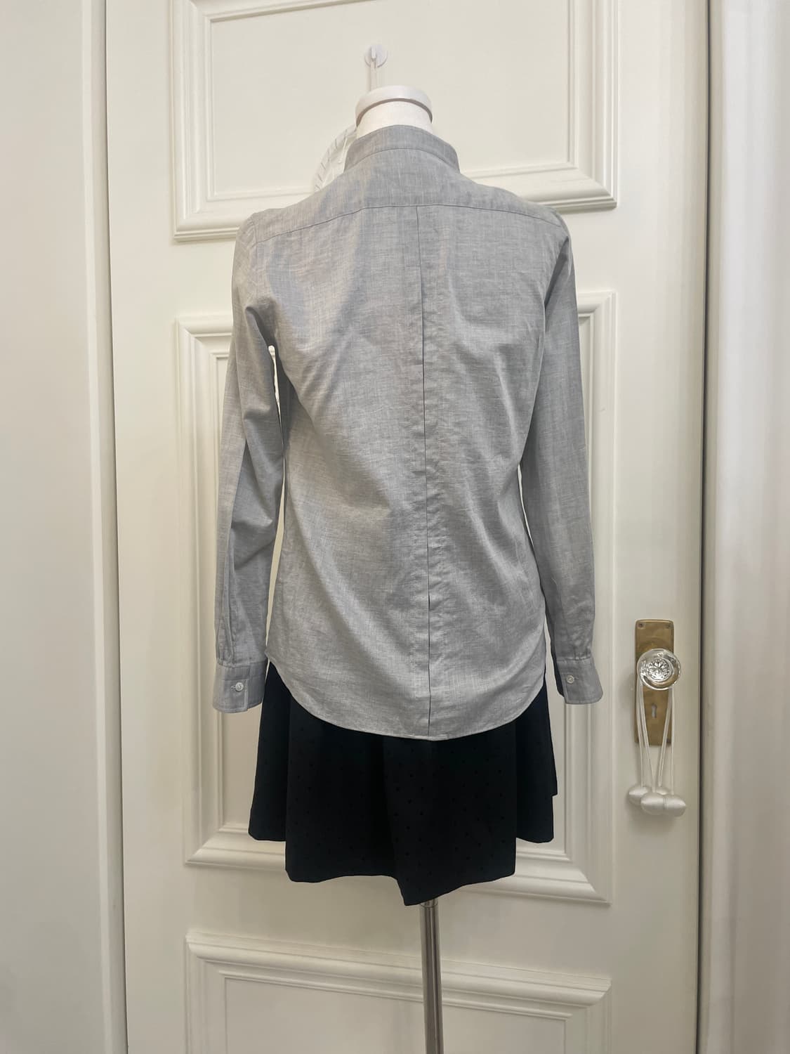 gray black tie point autumn shirt 상품이미지3