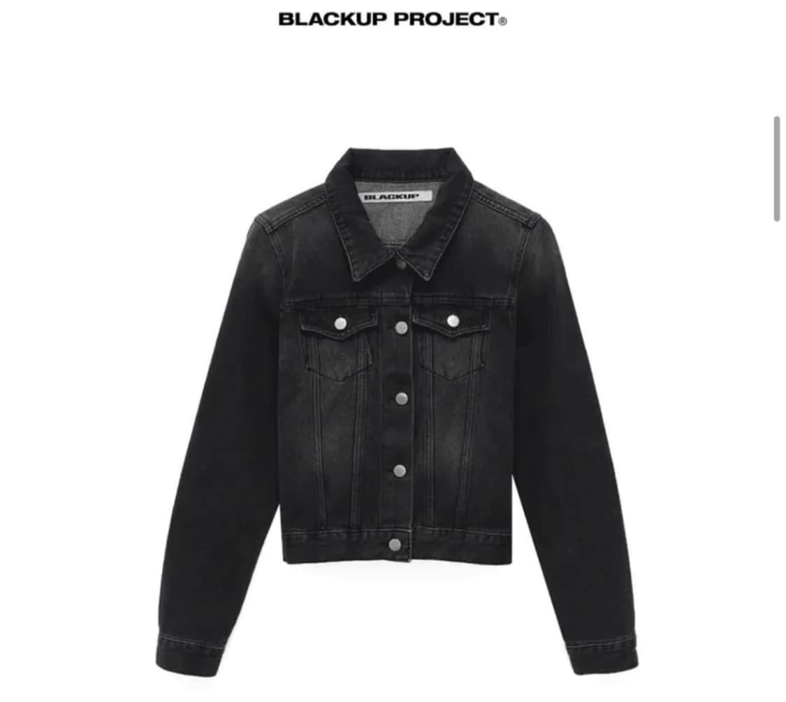 블랙업 스위텐 워싱 데님자켓 M 흑청 상품이미지2