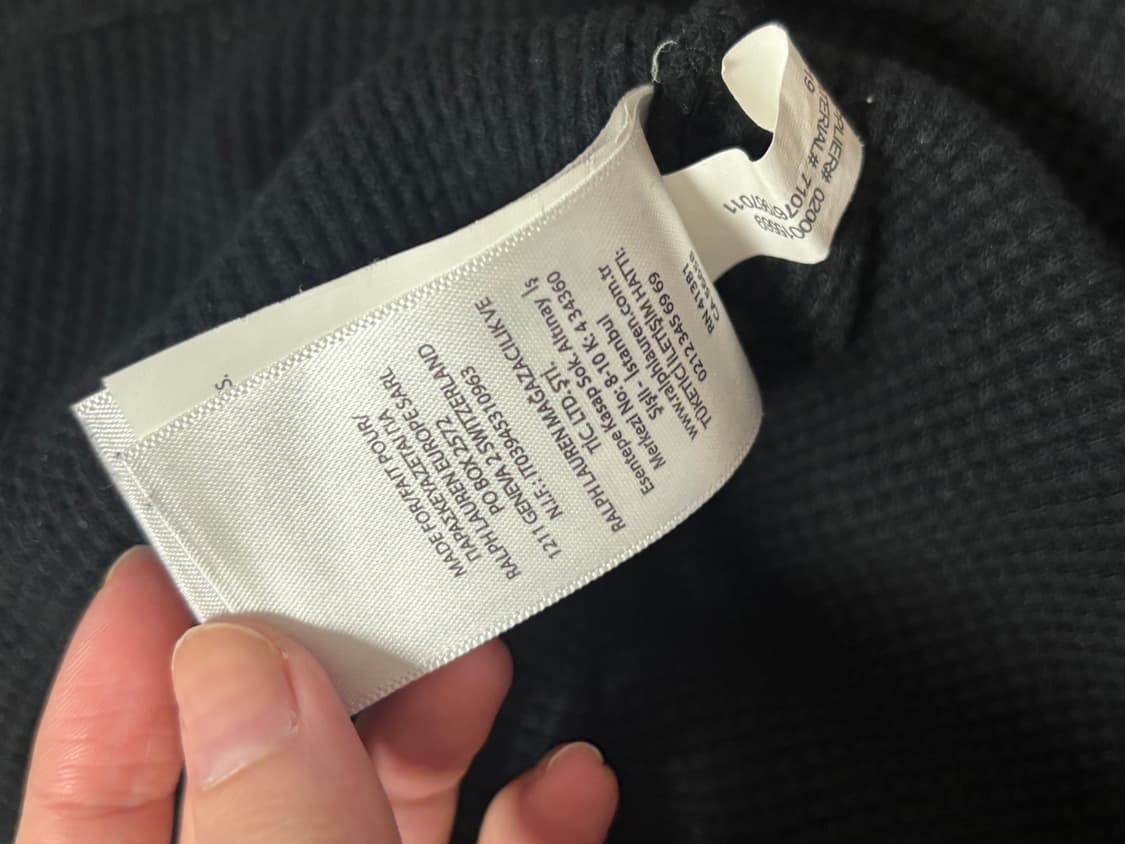 폴로 폴로랄프로렌 블랙 와플 면 티셔츠 롱슬리브 상품이미지6