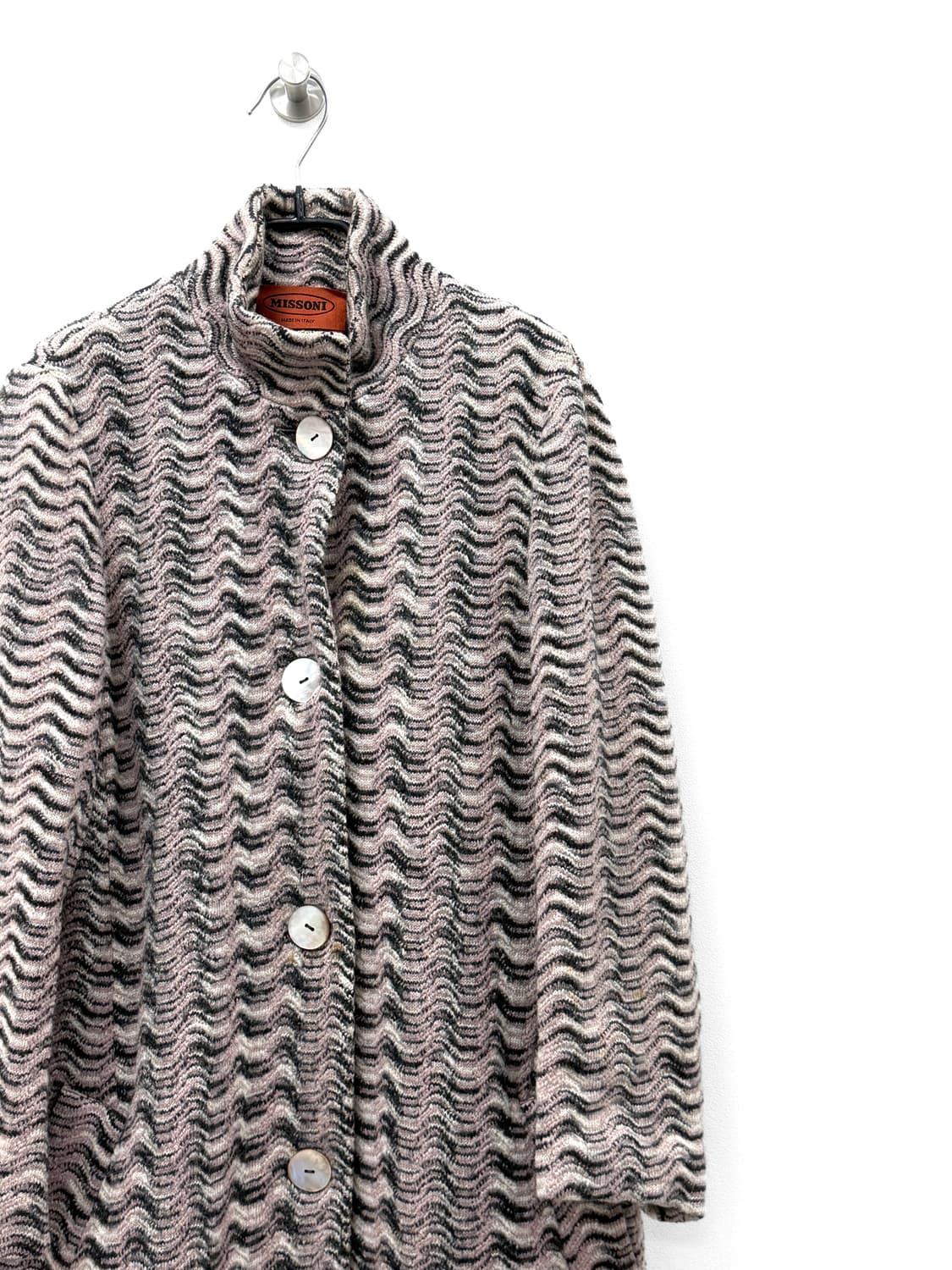 미쏘니 웨이브 니트 롱코트 상품이미지2