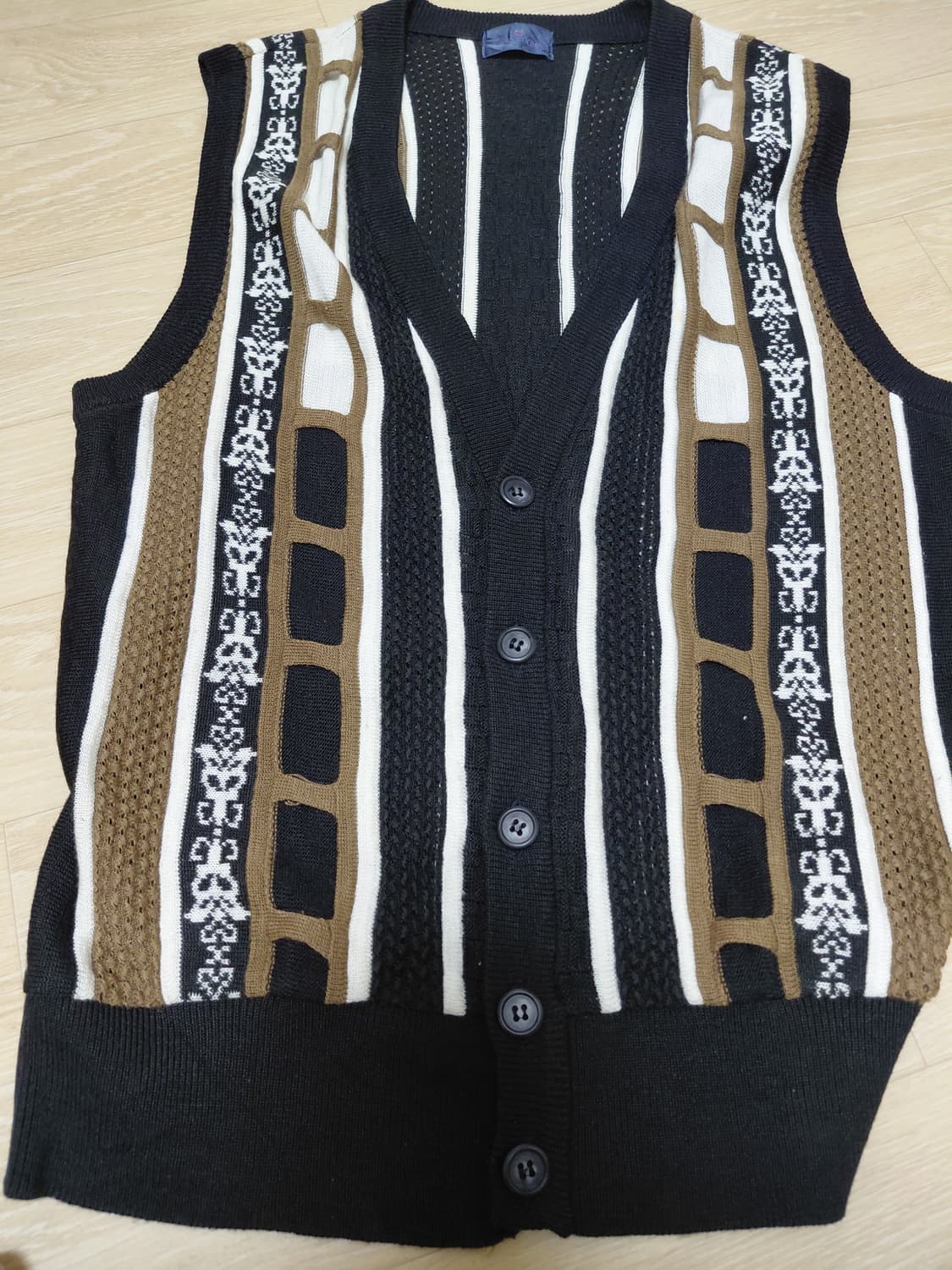 COOGI 쿠지깔 케이블 니트 민소매 가디건 상품이미지2