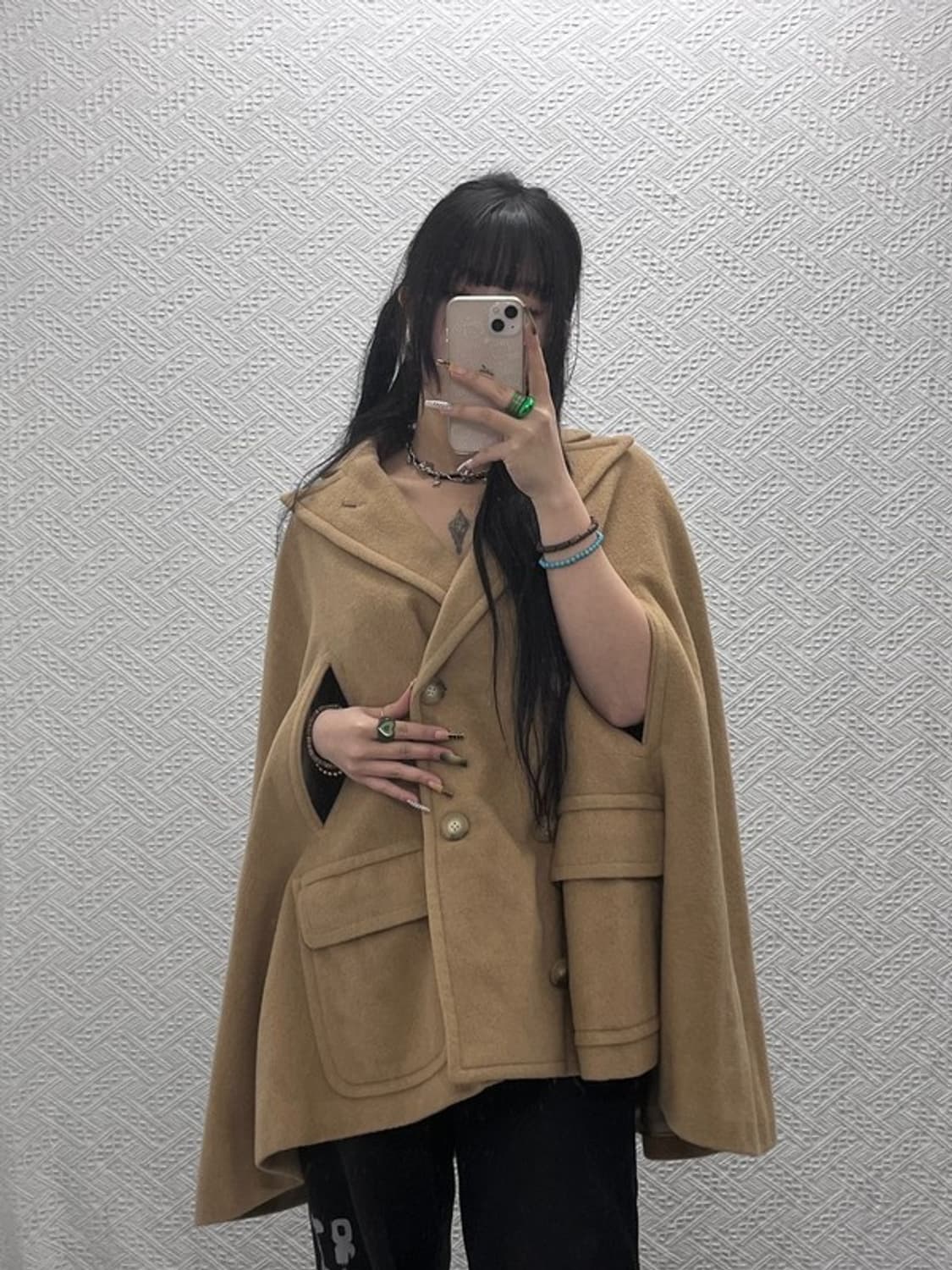 폴로 랄프로렌 모리 낙타털 모직 망토 케이프 코트 M C08042 상품이미지1