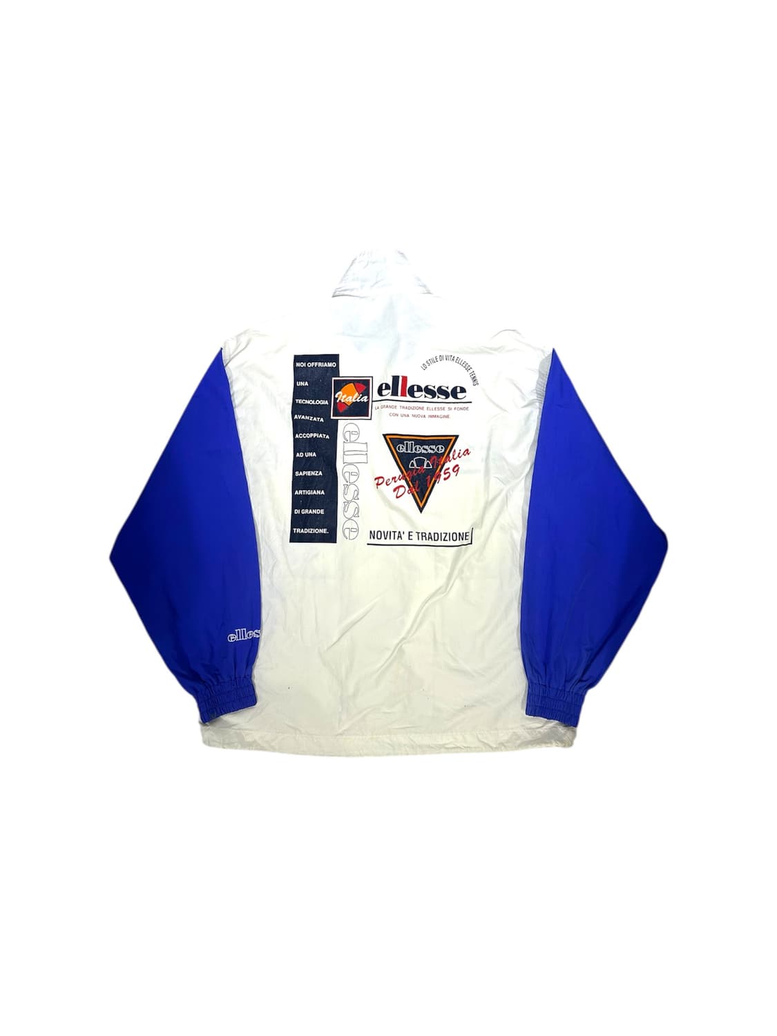 엘레쎄 화이트 블루 오버핏 빈티지 바람막이 자켓 L 상품이미지6