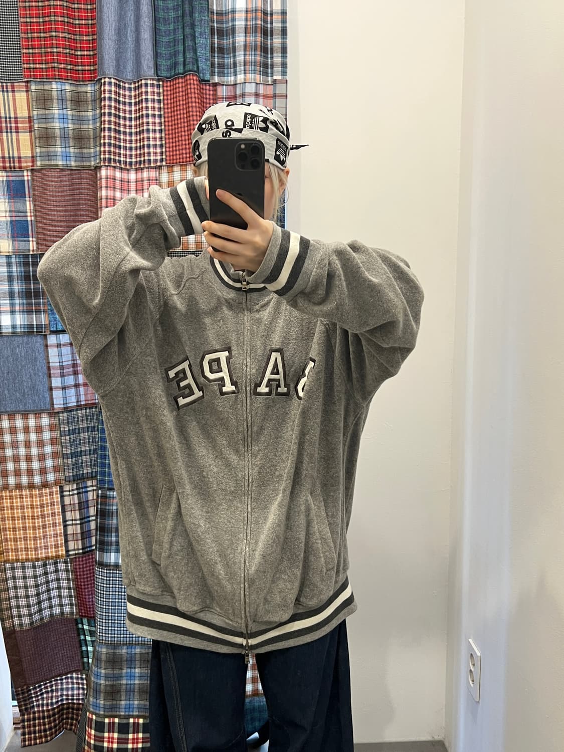 베이프 그레이 베이스볼 테리 집업 상품이미지4