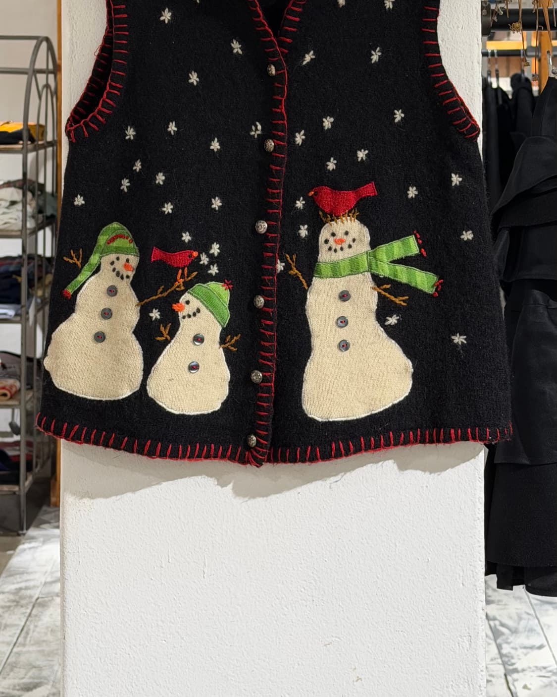 콜드워터 크릭 블랙 스노우맨 울 블랜드 스웨터 베스트 상품이미지5