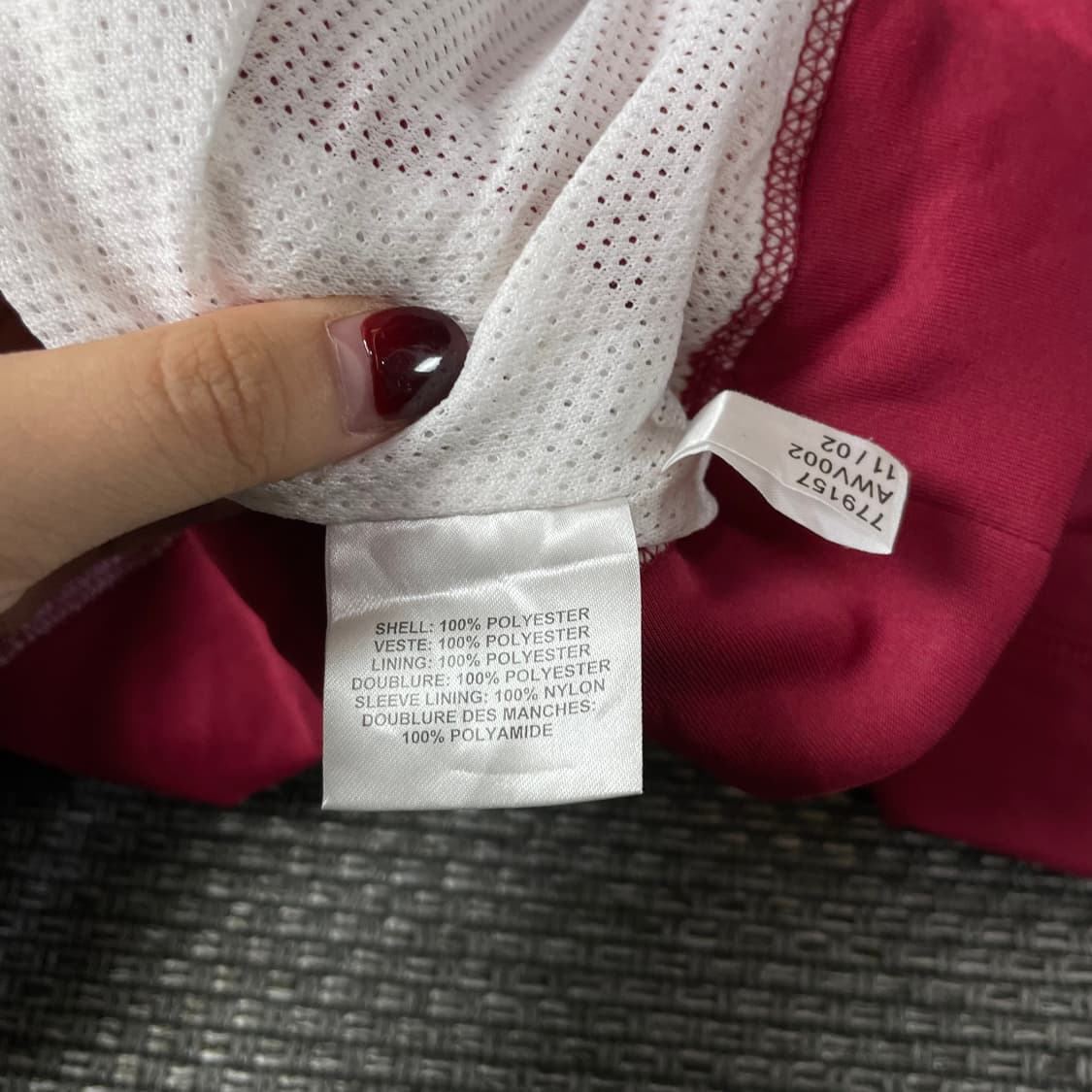  아디다스 핑크 레터링 로고 폴리 아노락 자켓 XL 상품이미지5