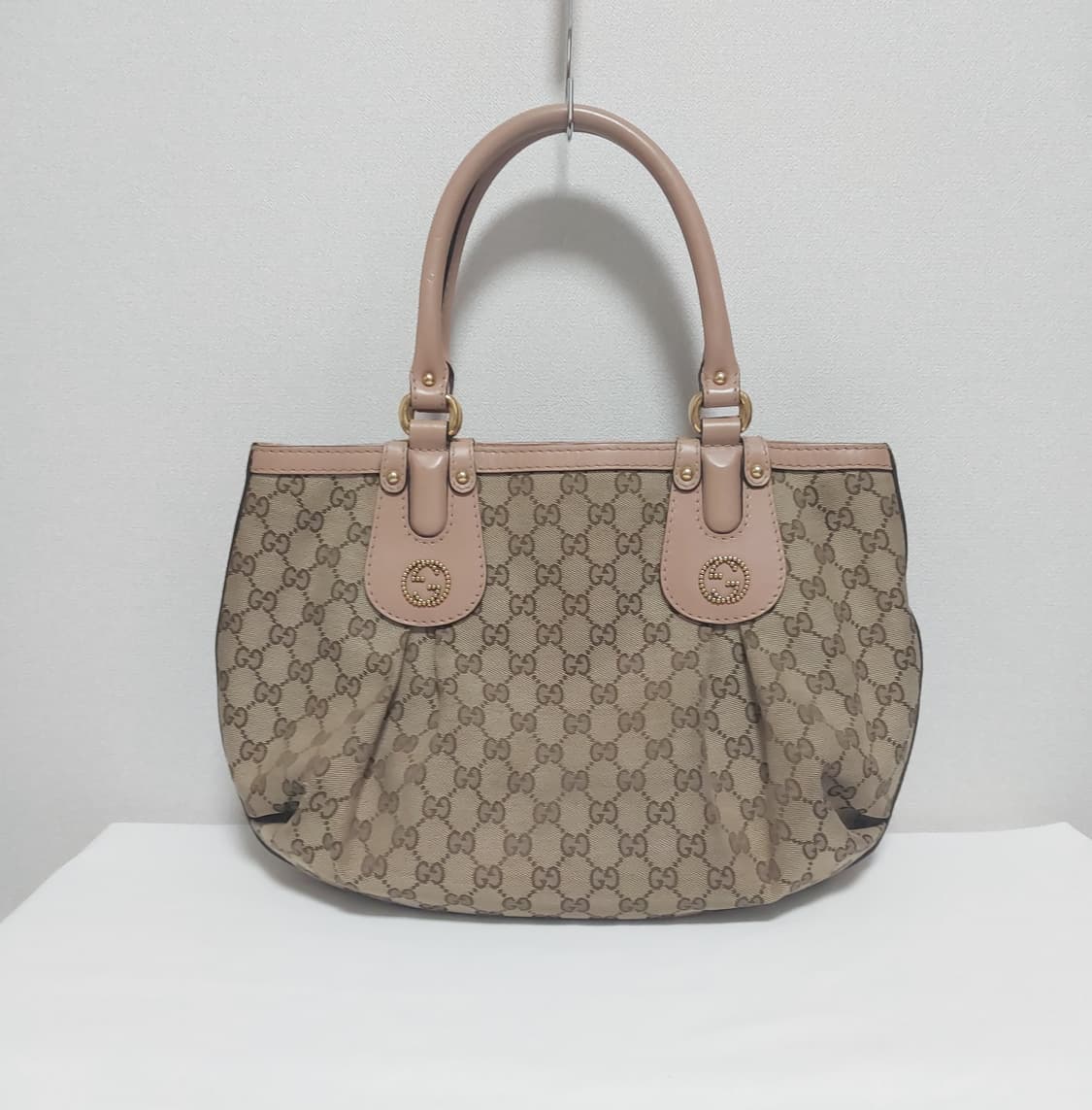 구찌 GG 캔버스 스칼렛 핑크 토트백 (정품) 상품이미지1