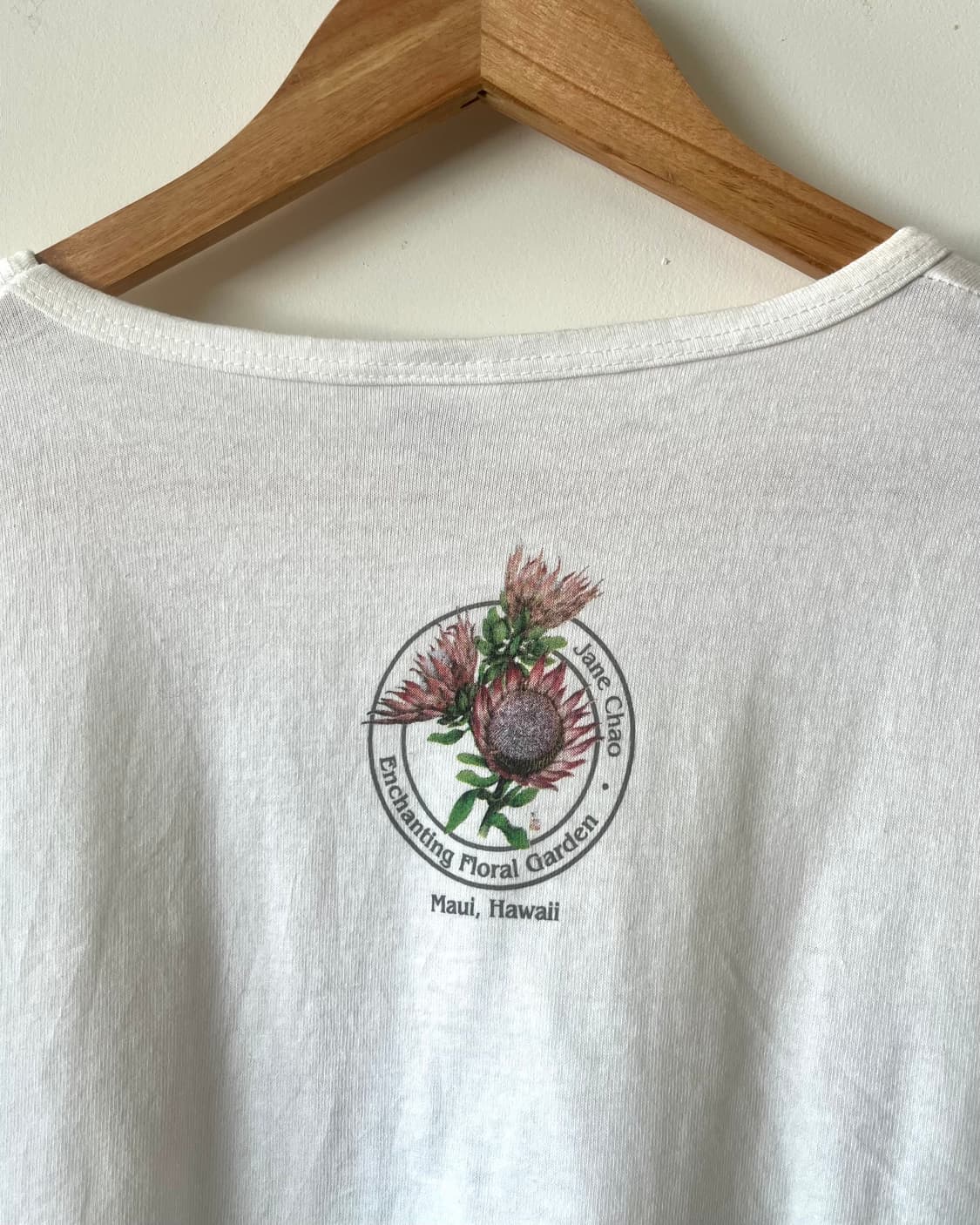 1990s JANE CHAO Floral Art 1/2 T-Shirt 상품이미지7