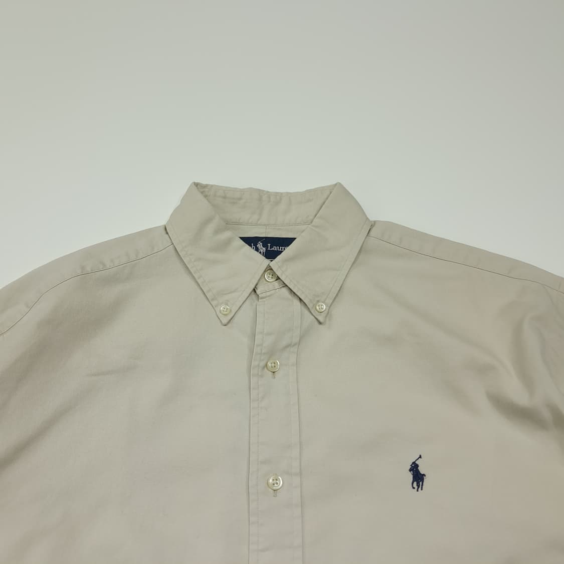 CK154 M 폴로 90s 미국판 치노트윌 라이트베이지 셔츠 남방 상품이미지2