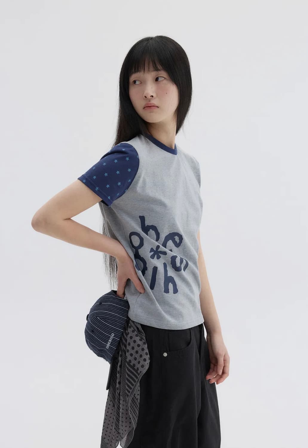 STAR TWO TONE T-SHIRT, GRAY 상품이미지1