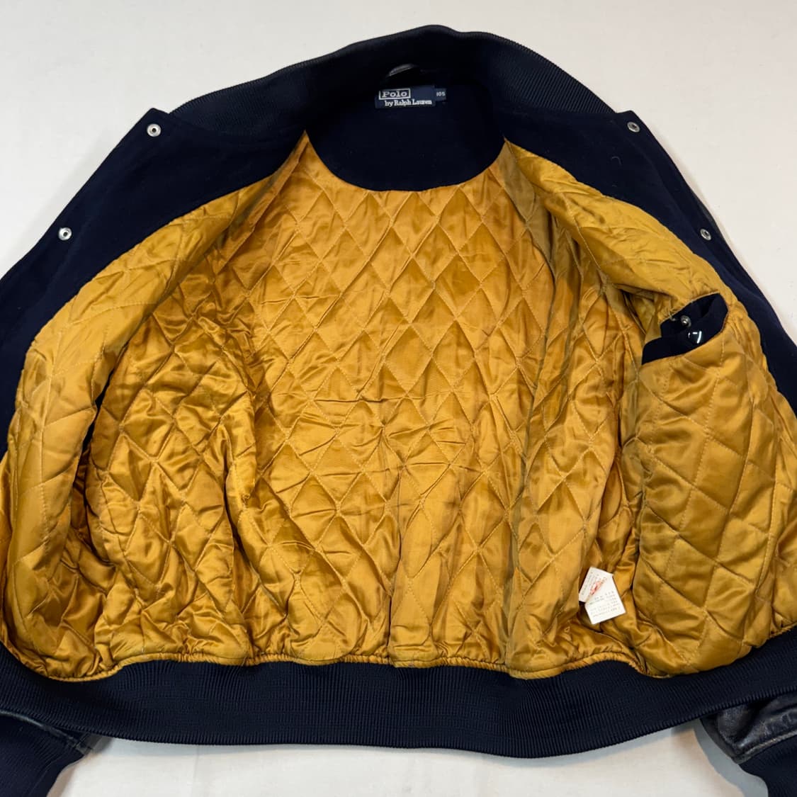 XL) 폴로 랄프로렌 네이비 소가죽 울 바시티 자켓 상품이미지5