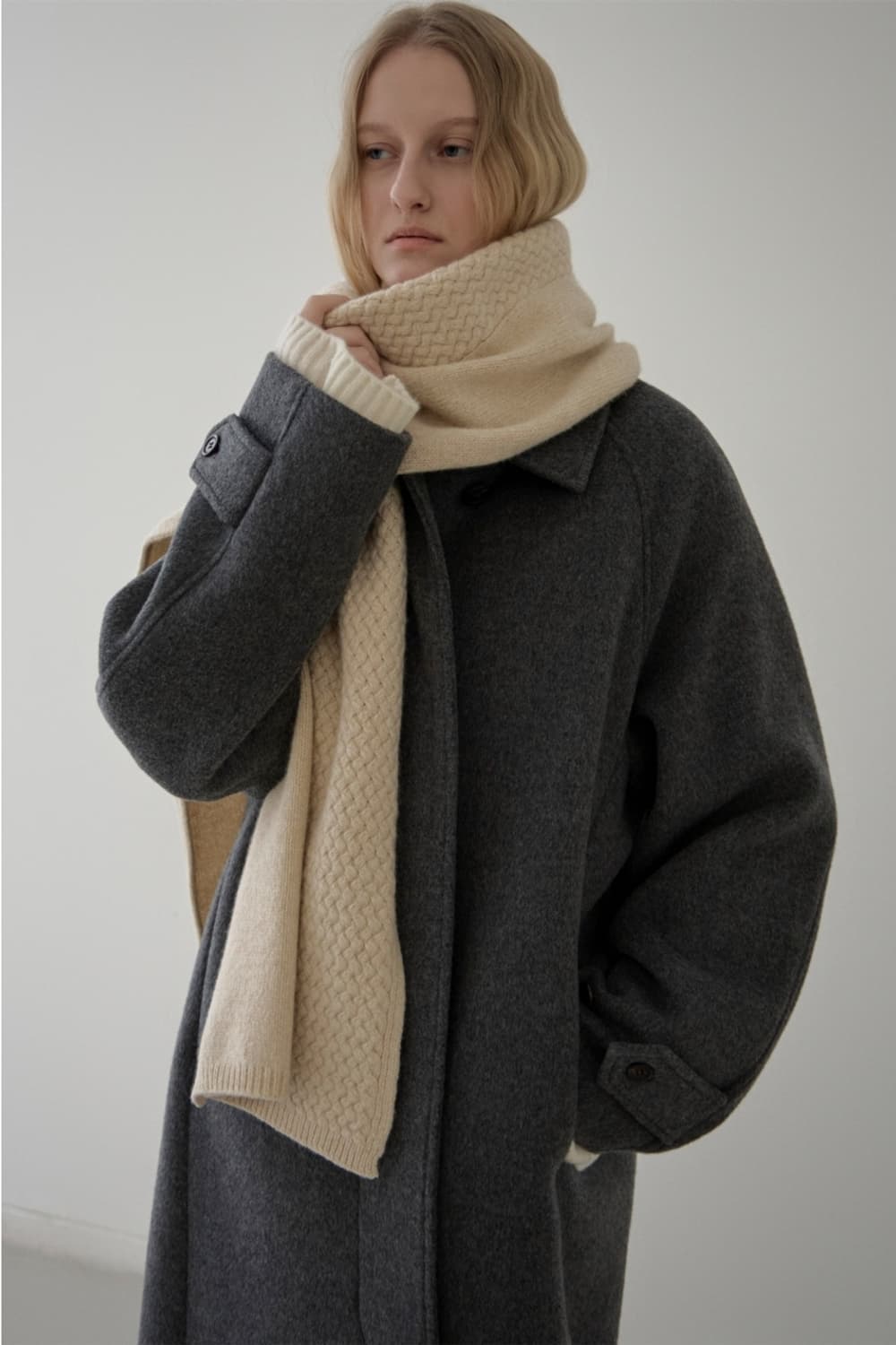 [새상품] 파사드패턴 캐시미어 텍스처 머플러 목도리 상품이미지6
