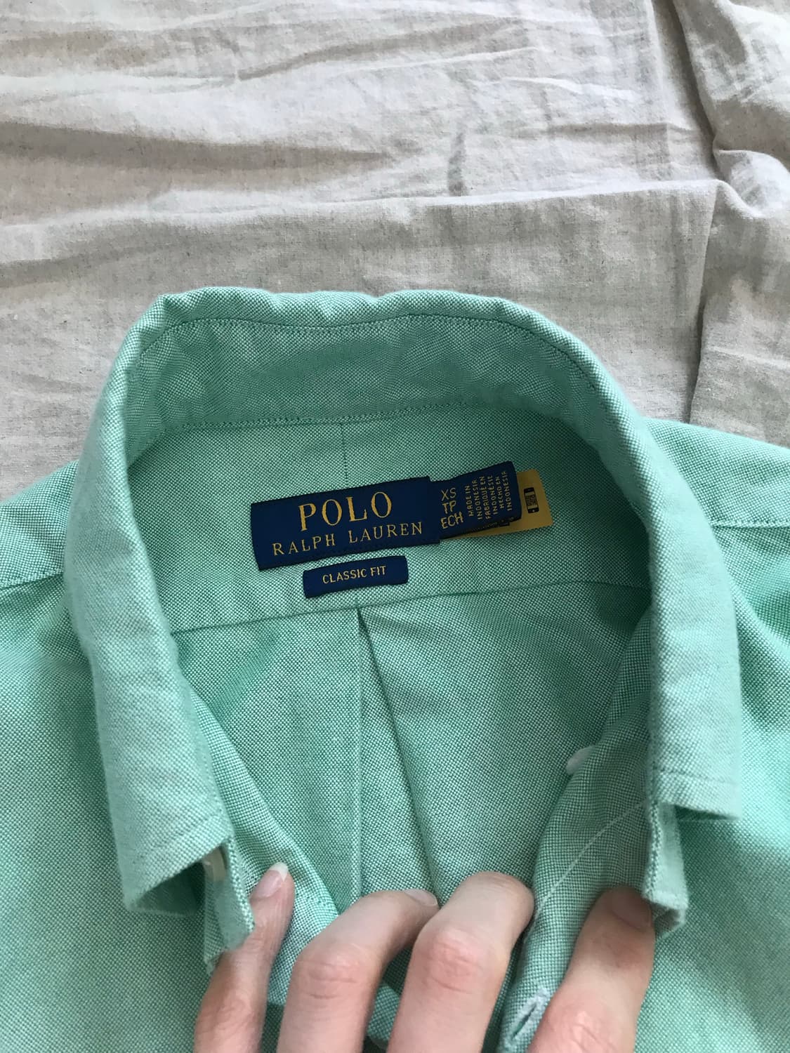폴로 랄프로렌 QR코드택 포니로고 민트색 셔츠 상품이미지7