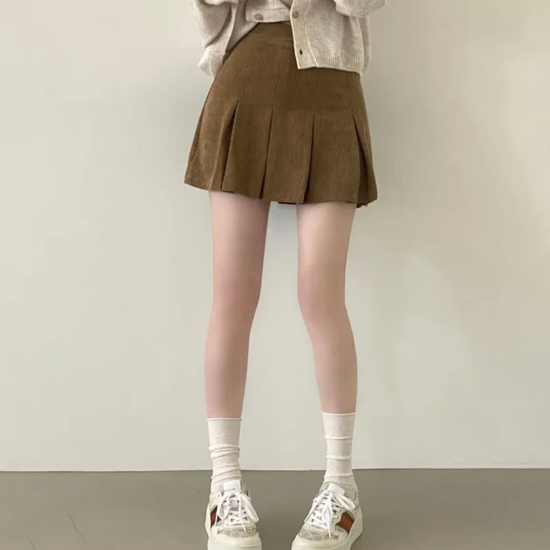 [s 새상품] 골덴 베이지 미니 스커트 상품이미지1