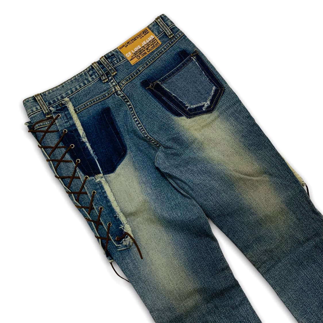 웨스턴 데님 스트랩 디테일 부츠컷 팬츠 상품이미지4