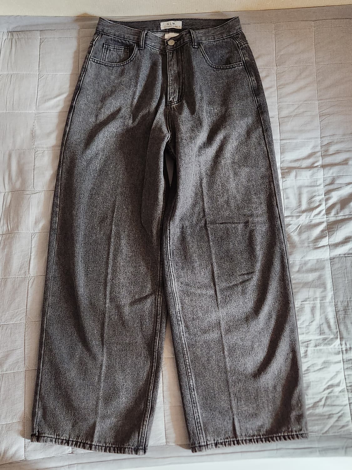 굿라이프웍스 와이드데님 그레이 S 상품이미지1