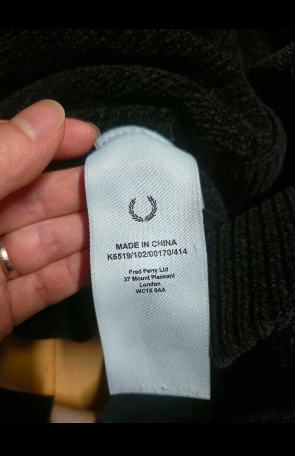 프레드페리 블랙 배색 가디건 xl 상품이미지4