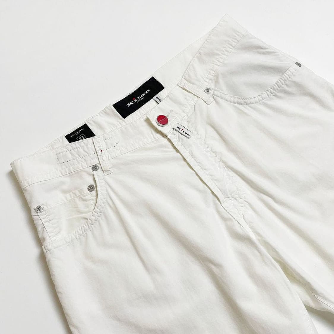 키톤 Kiton 테이퍼드 썸머 화이트 팬츠 PR1903 상품이미지2