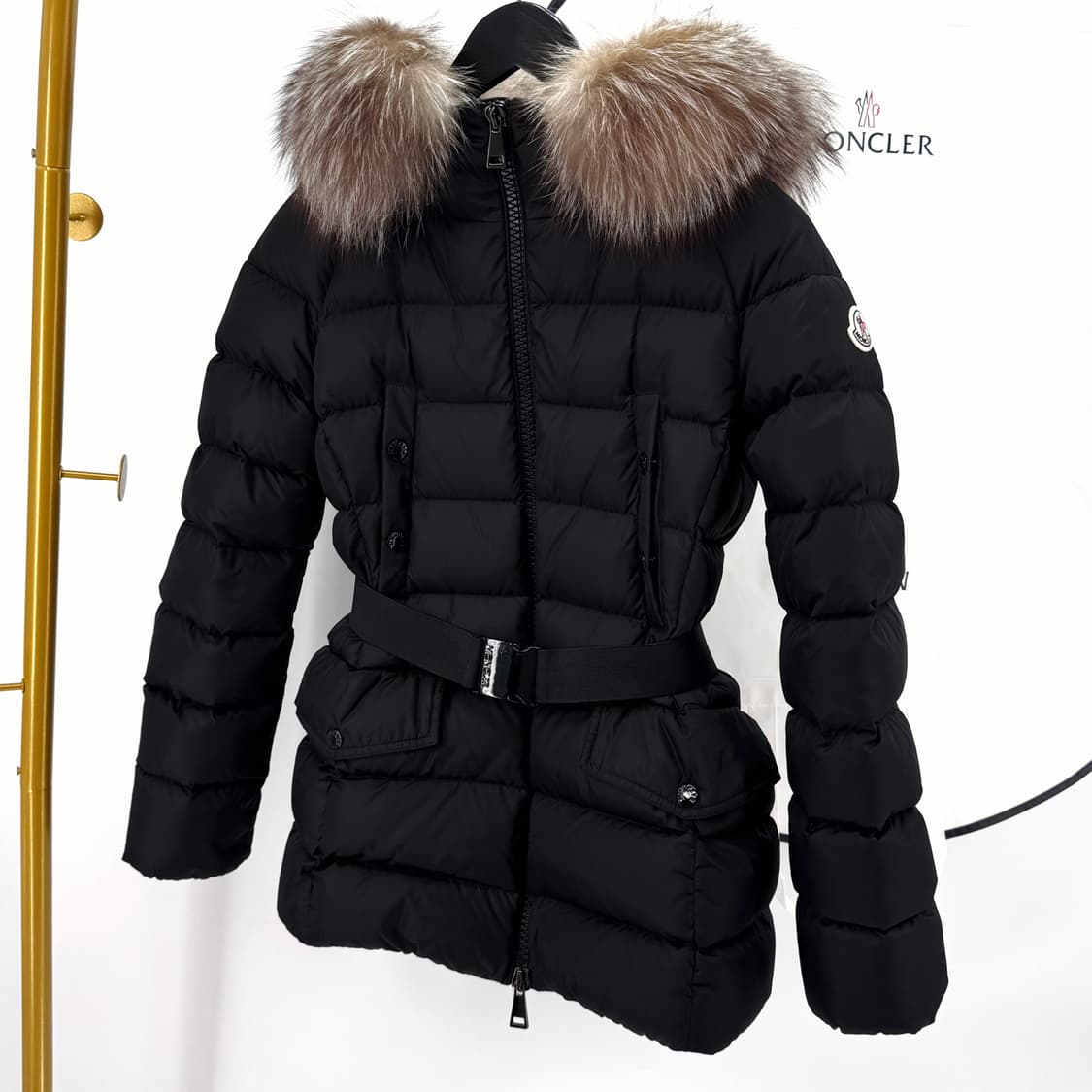 [0사이즈] 몽클레어 클리온 폭스퍼 여성 패딩 블랙 상품이미지2