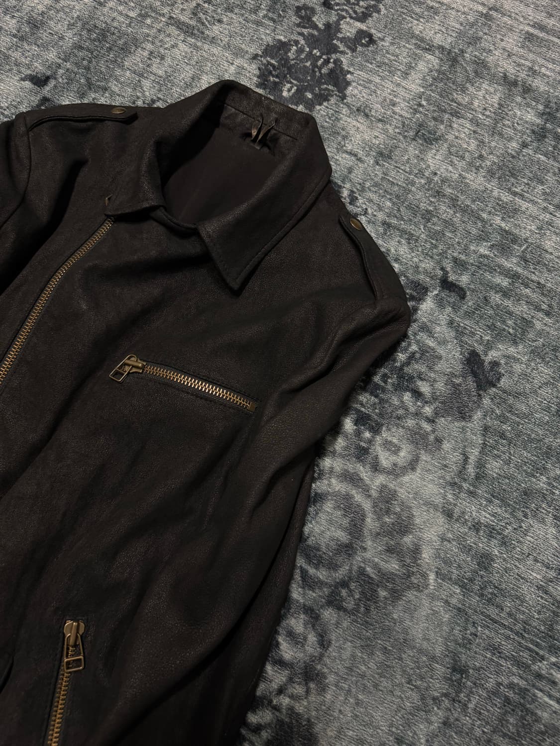 Iro black coating lamb skin rider jacket 상품이미지3